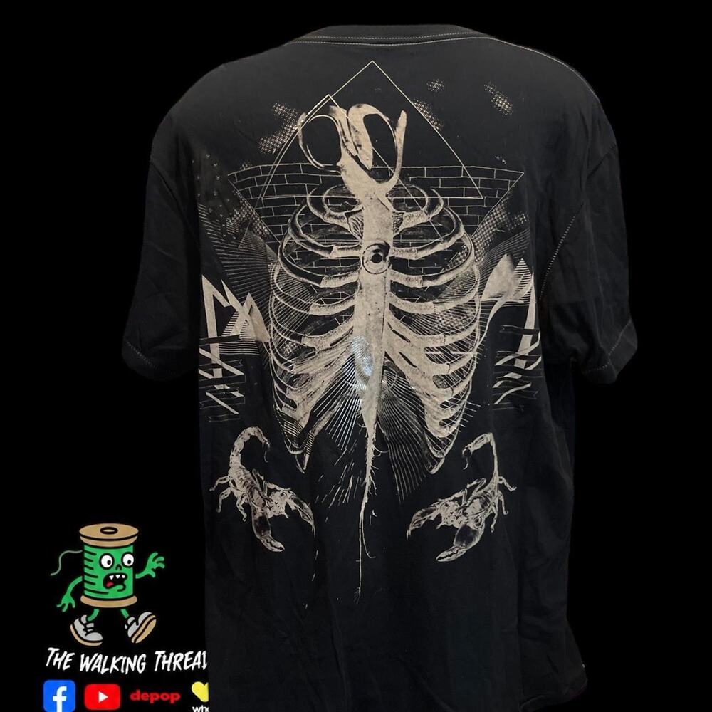 Marc Ecko Y2k Style V Neck Skeleton Size 2XL
